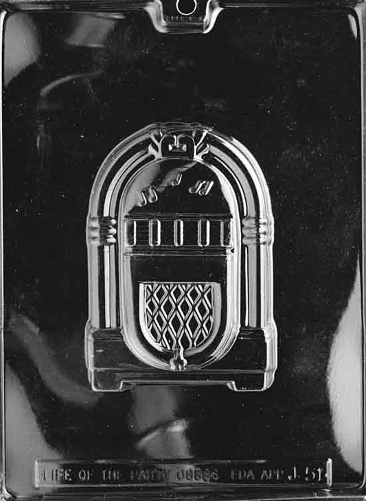 Image of JUKE BOX mold with curved top, buttons, and speaker detailing.