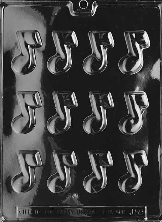 Image of MUSICAL NOTE mold showing a stylized music note cavity.
