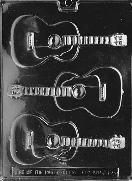 Image of GUITAR chocolate mold shaped like a classic acoustic guitar.