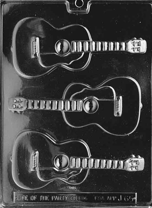 Image of GUITAR chocolate mold shaped like a classic acoustic guitar.