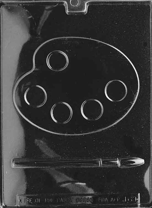 Image of PALETTE AND BRUSH mold with an artist's palette shape and separate brush cavity.