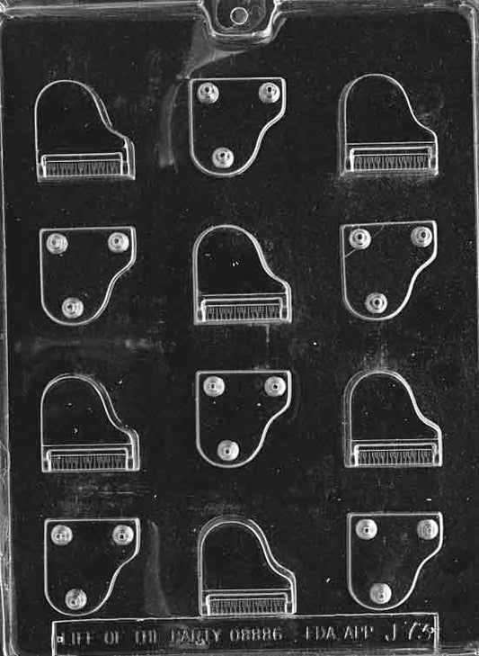 Image of SMALL PIANO mold with tiny upright piano silhouette.