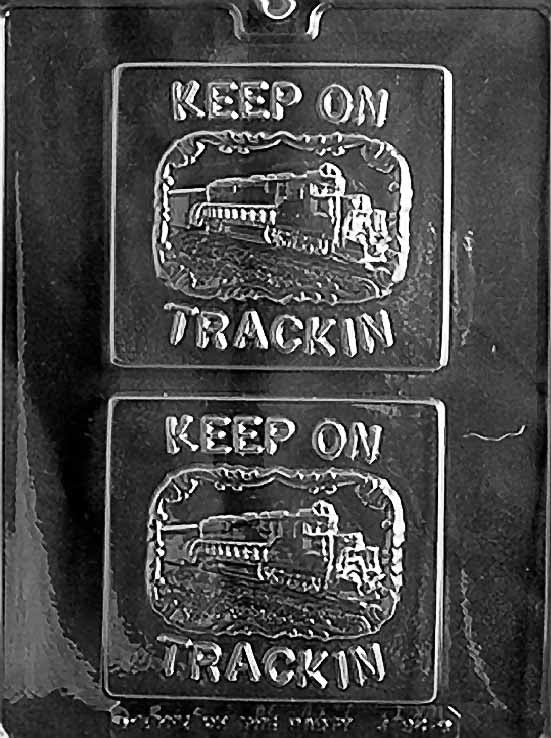 Image of TRAIN GREETING CARD mold featuring a rectangular train design suitable for edible cards.