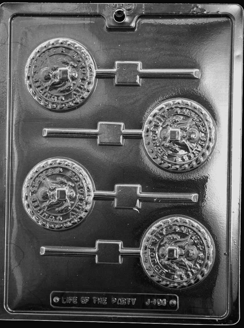 Image of AIR FORCE Lollipop mold with rectangular cavity and Air Force-themed design.