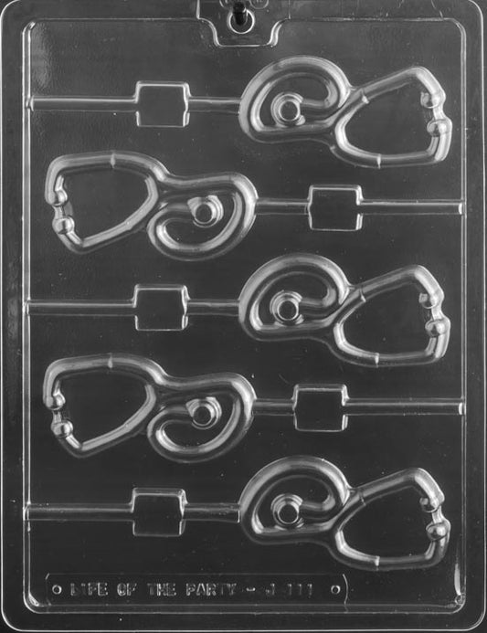 Image of STETHOSCOPE Lollipop mold featuring a chocolate cavity shaped like a classic stethoscope.