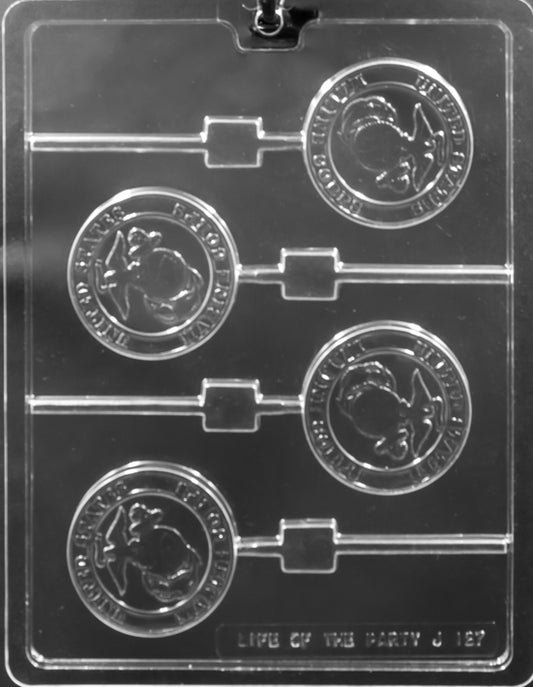 Image of US MARINES Lollipop mold showing Lollipop pop with clear “MARINES” text in raised design.