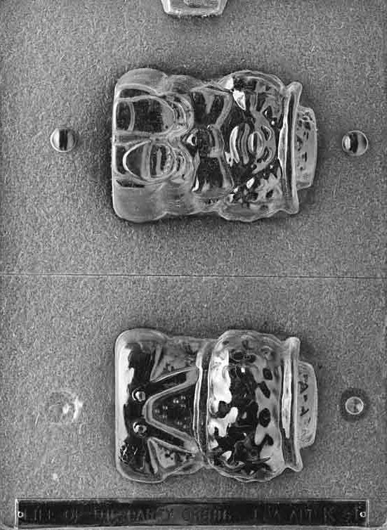 Image of HOLLOW CLOWN mold with 3D chocolate clown bust including hat and ruffles.