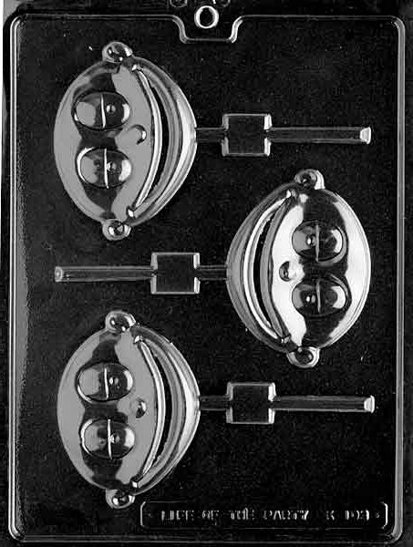 Baby Boy Lollipop chocolate mold, clear mold shaped like baby-themed design for candy pops.