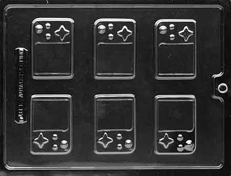 Little Electronic Game chocolate mold, clear mold shaped like handheld game device for candy.