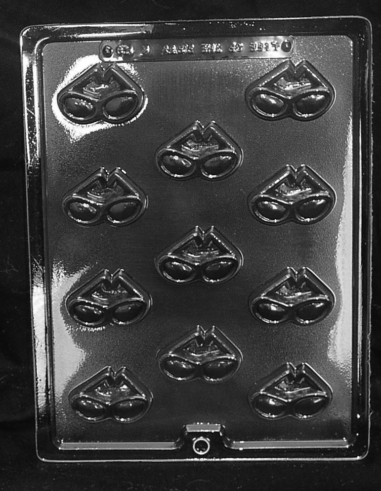 Sunglasses chocolate mold, clear mold shaped like small sunglasses for candy.