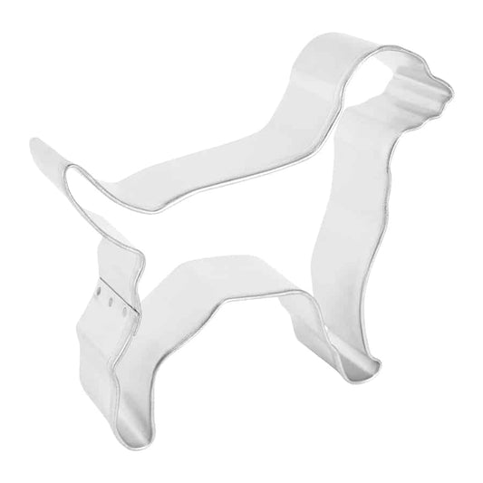 Angled view of the Labrador Retriever cookie cutter, showing its depth and sturdy construction.