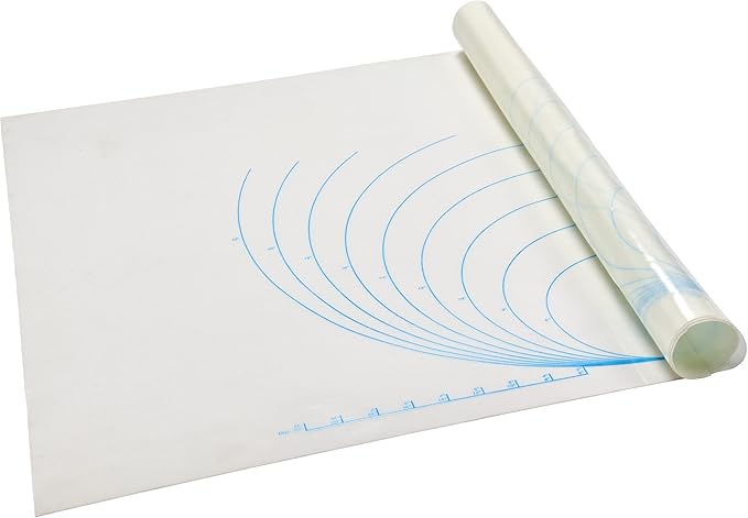 Ateco 693 non-stick silicone baking work mat with circular measurement guides, designed for rolling fondant and dough.