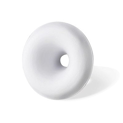 White donut-shaped JEM Lily Former used for shaping sugar flower petals during drying.