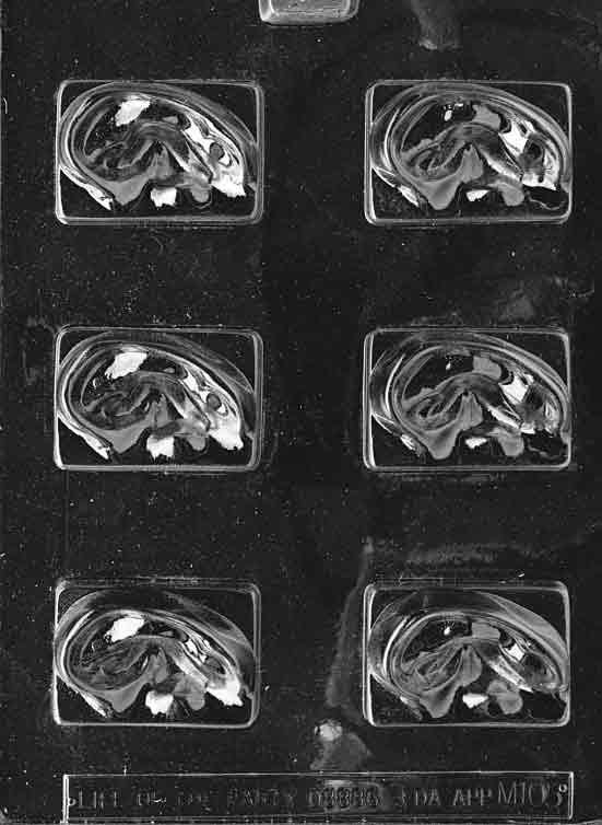 Chocolate mold M105 Ears with ear-shaped cavities for humorous chocolate creations.