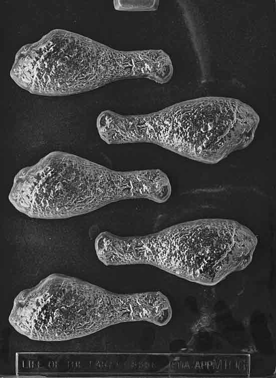 Chocolate mold M106 Drumstick with elongated stick design for novelty chocolate pieces.