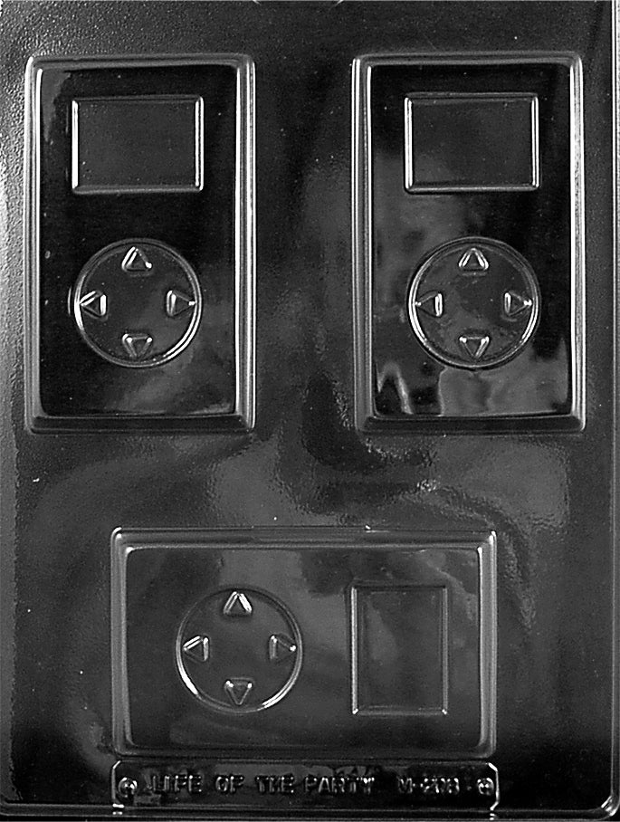 Chocolate mold M208 MP3 Player with rectangular cavity shaped like early MP3 players.