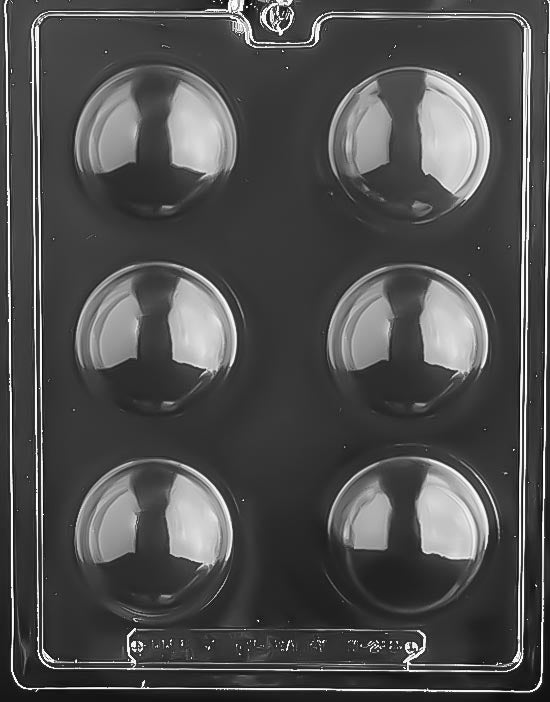 Chocolate mold M218 Bath Bomb and Hot Chocolate Bomb with round bomb-shaped cavities.