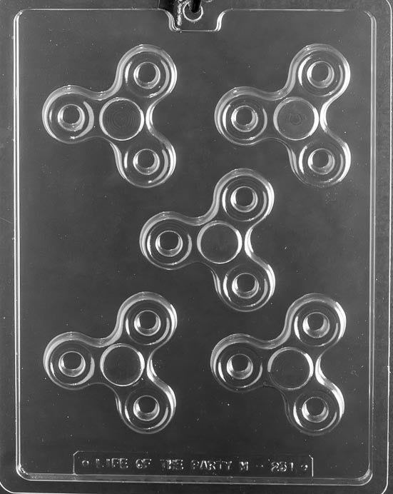Chocolate mold M251 Fidget Spinner with spinner-shaped cavities.