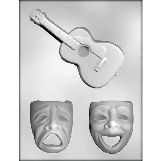 Masks & Guitar Chocolate Mold