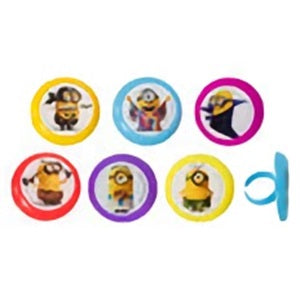 Minions Evolutions Cupcake Topper Rings - 6 Pack