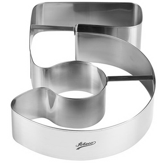 Ateco 6965 stainless steel number 0 cake cutter, featuring reinforcing cross-bar handles for stability and precise cutting.