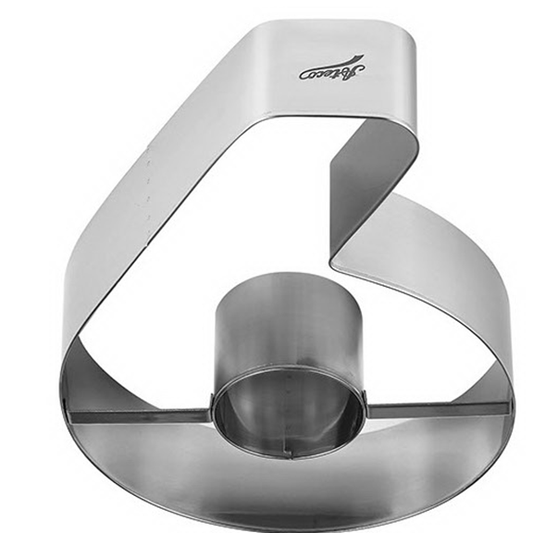 Ateco 6966 stainless steel number 0 cake cutter, featuring reinforcing cross-bar handles for stability and precise cutting.