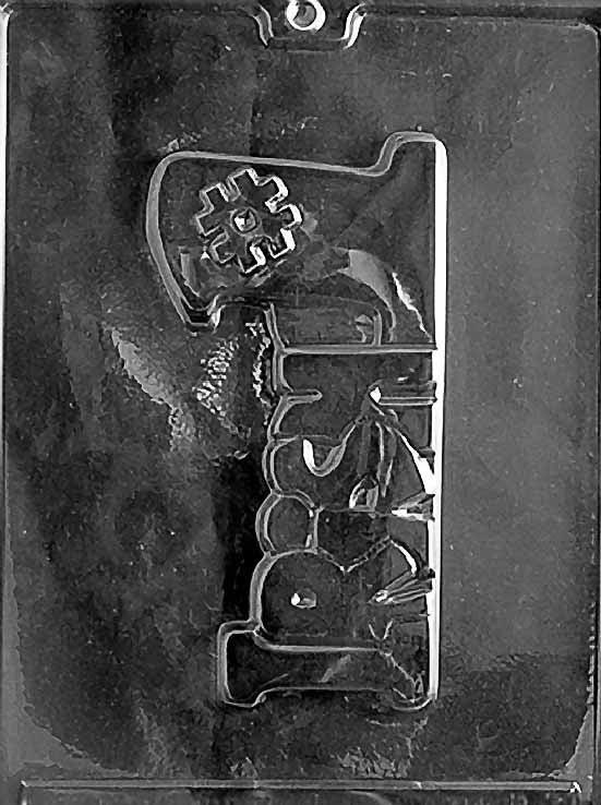 P009 IRISHER (IRISH #1) chocolate mold with one large plaque cavity showing Irish #1 lettering.