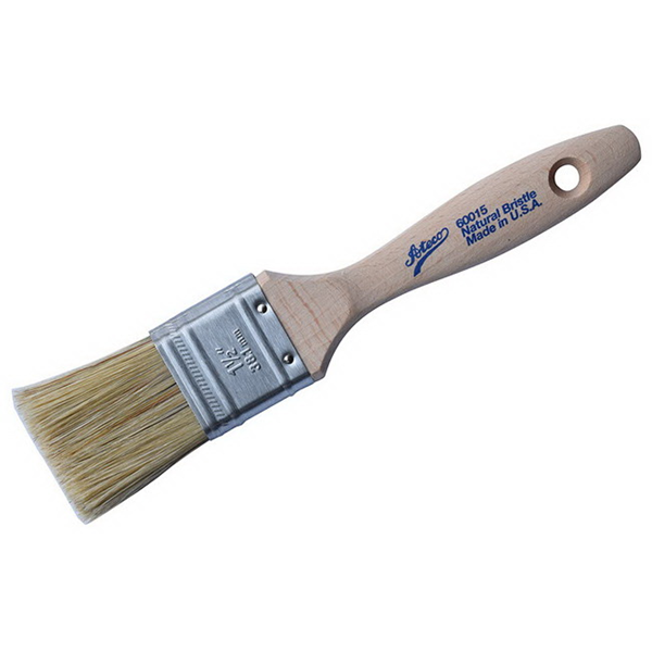 Professional-grade pastry brush with natural boar bristles, stainless steel ferrule, and a lacquered wooden handle for even basting and glazing.