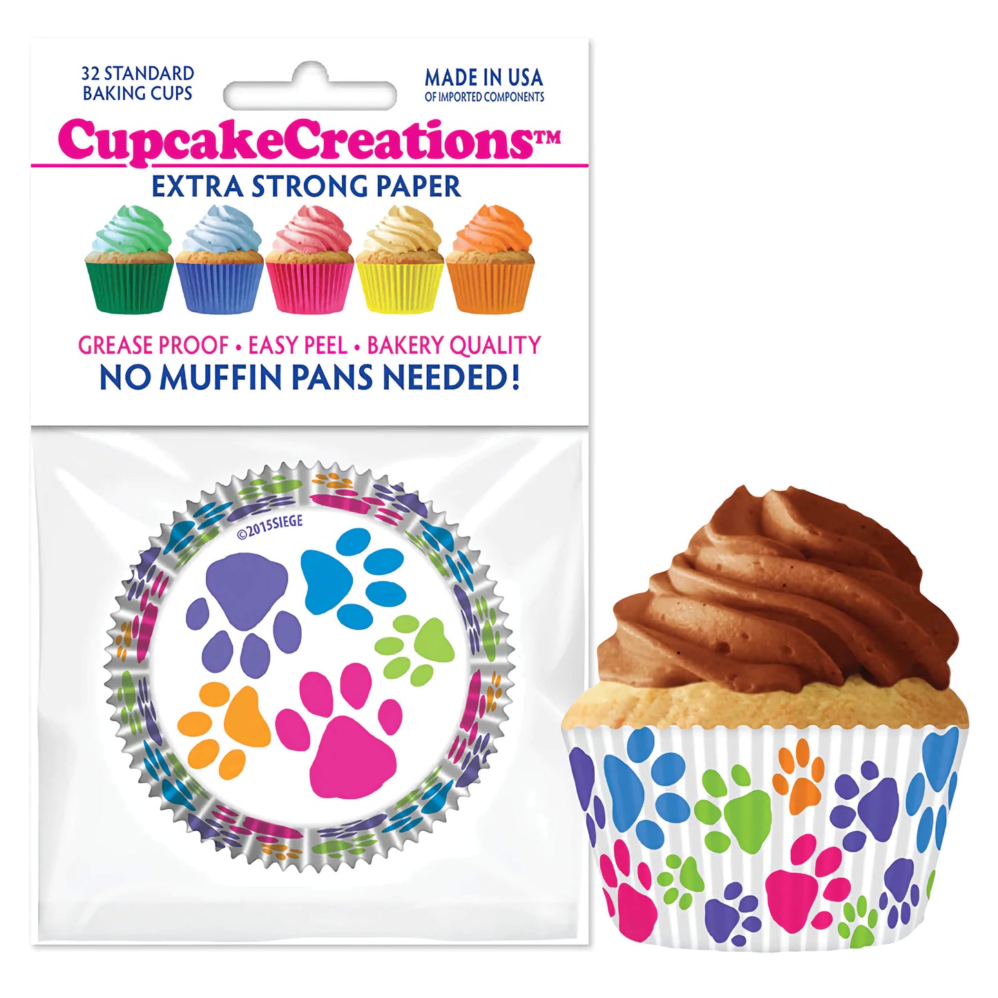 Paw Prints Standard No Pan Baking Cups