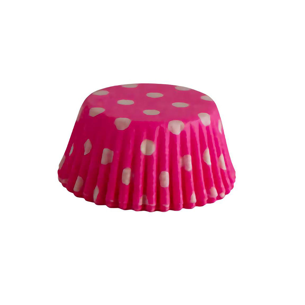 Pink polka dot mini baking cup, fluted paper liner