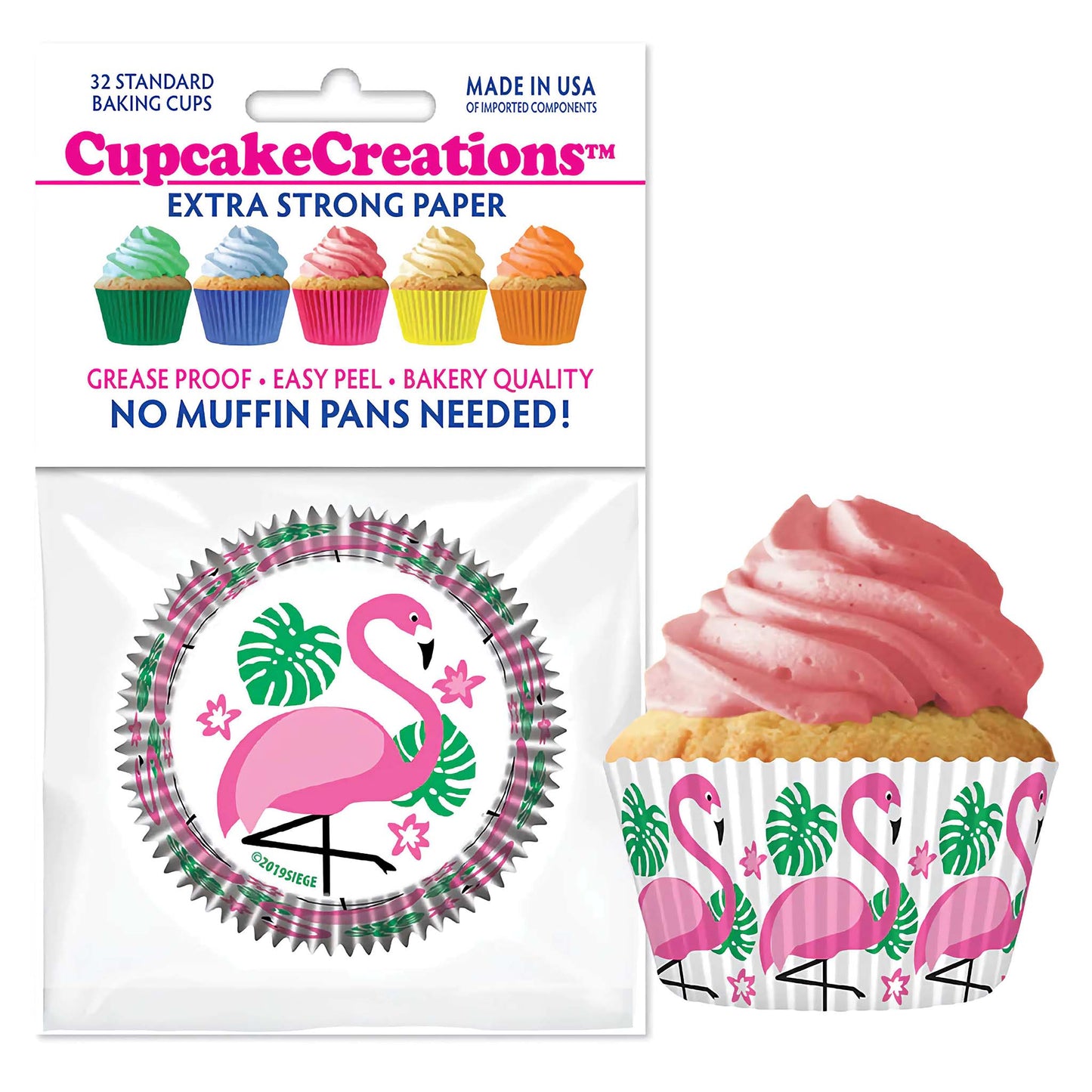 Pink Flamingo Standard No Pan Baking Cups