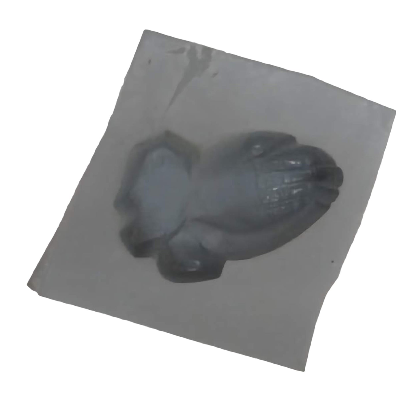 Close-up of a single cavity from the Praying Hands Cream Cheese Mint Mold, featuring detailed hands in prayer for use with candy, fondant, or chocolate.