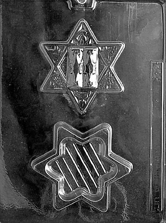 R029 STAR OF DAVID POURBOX chocolate mold with deep six-pointed star cavity forming a hollow-style box.