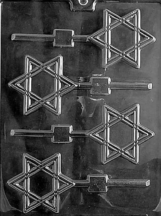 R037 STAR OF DAVID chocolate mold with single six-pointed star cavity showing crisp intersecting triangles.
