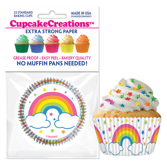 Rainbow Themed Standard No Pan Baking Cups