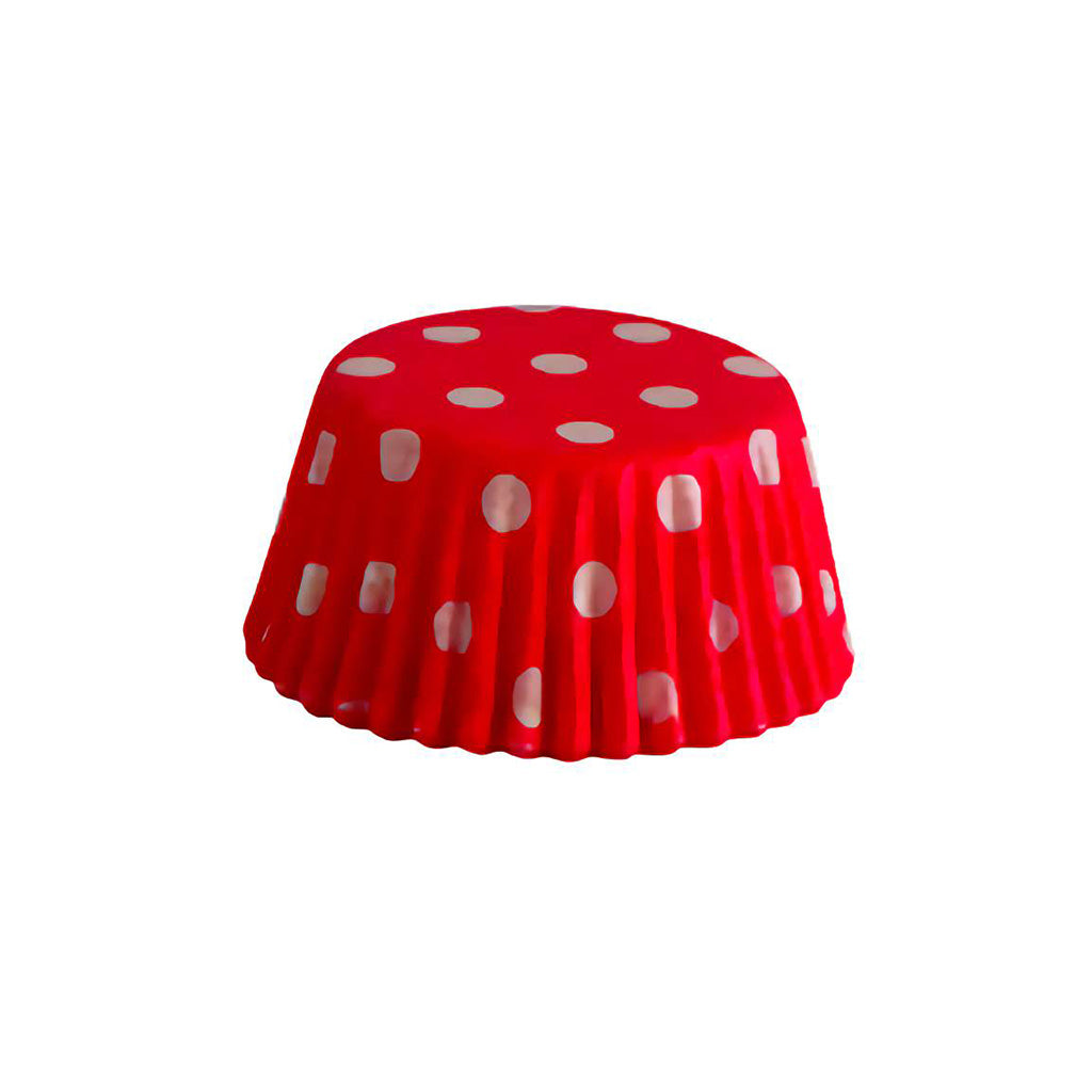 Red polka dot mini baking cup for cupcakes or candy