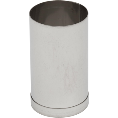 Ateco round petit four cutter made of stainless steel, standing upright with a smooth cylindrical shape.
