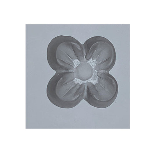 Close-up of a single cavity from the Small Dogwood Flower Rubber Mint Mold, showing a four-petal flower shape ideal for creating dogwood-shaped mints or candies.