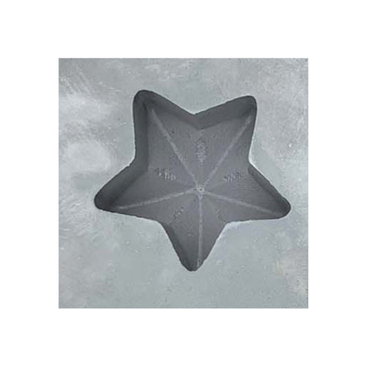 Close-up of star-shaped rubber mint mold with five-point design for candies and fondants