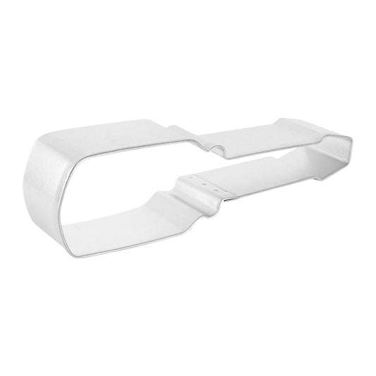 Angle view of Steel screwdriver-shaped cookie cutter for themed baking and DIY-inspired treats.