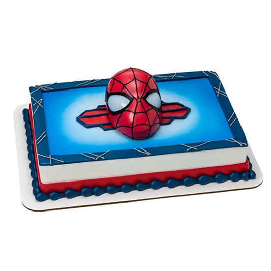 Innovative Spider-Man cake topper with light-up eyes feature, adding an exciting element to birthday cakes with this action-packed decoration, get yours at Lynn's Cake, Candy, and Chocolate Supplies.
