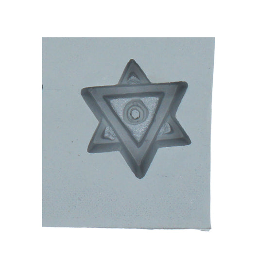 Close-up of Star of David rubber mint mold cavity for holiday and celebration treats