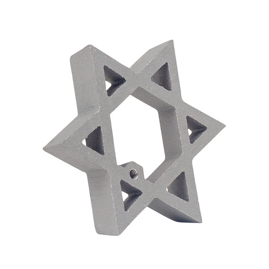 Side view of Star of David Rosette Iron Mold - Side view showing the thickness and durable design of the cast aluminum rosette iron.