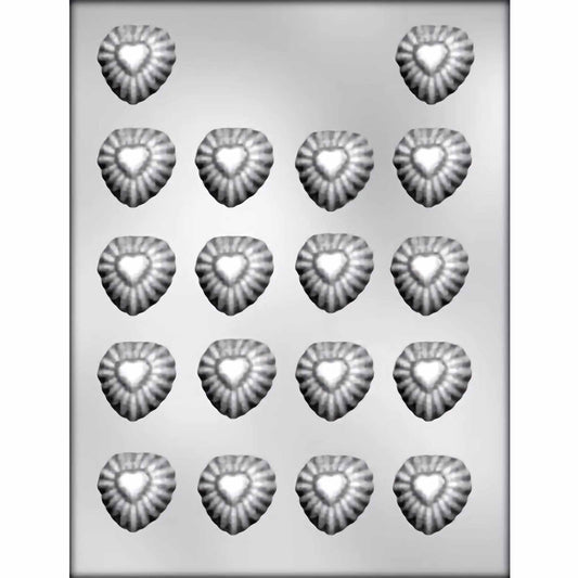 Sunburst Heart Chocolate Mold - 1.5"