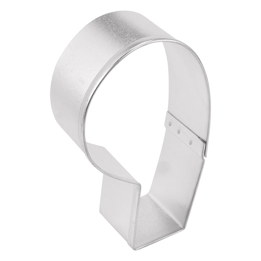 Angled side view of the number 9 cookie cutter, highlighting its sturdy construction and sharp edges.