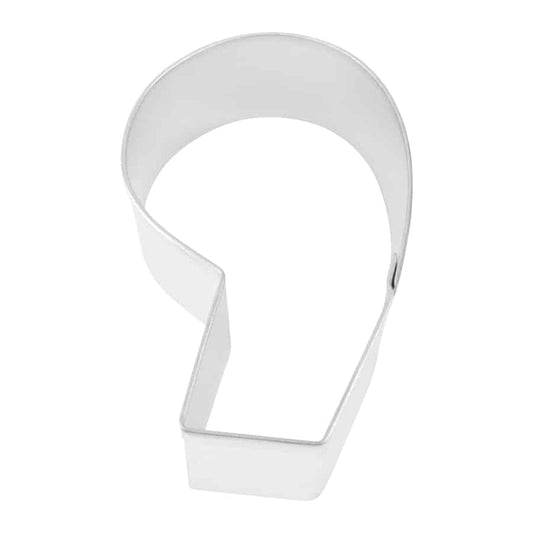 Metal number 9 cookie cutter, viewed from above, showcasing its clean, rounded shape.