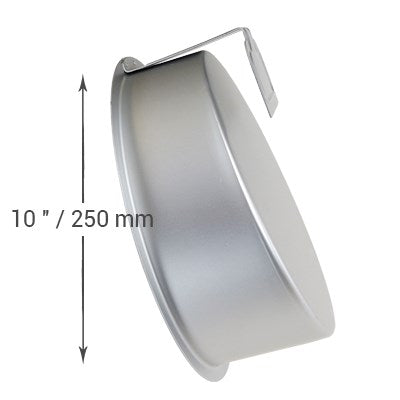 10" topsy turvy cake pan with angled walls and built-in metal supports for level baking.