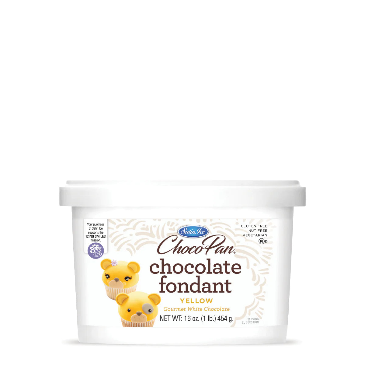 Yellow Colored and White Chocolate Flavored Fondant in a 1 Pound Container