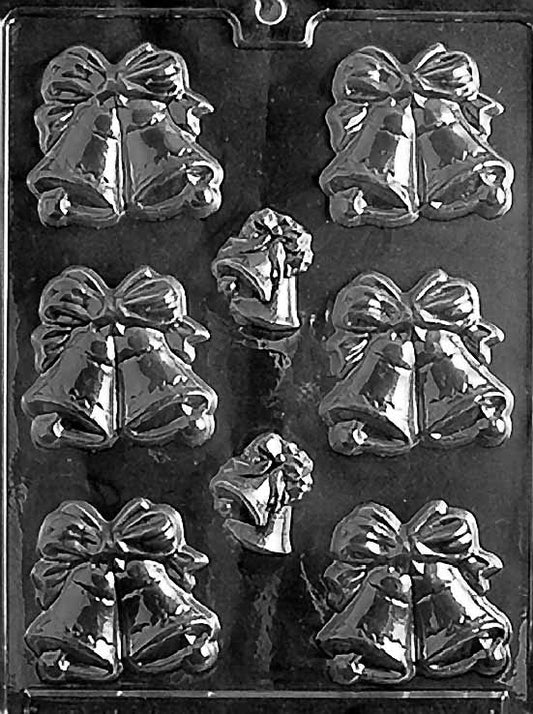 LARGE BELLS mold with large bell-shaped cavities; clear sheet.