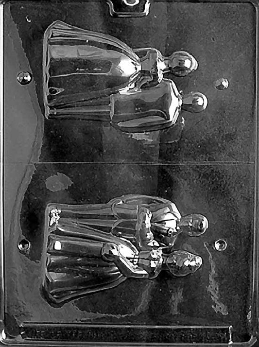 SMALL 3D BRIDE/GROOM chocolate mold; bride and groom design.